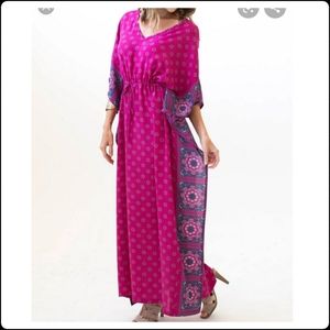 Agnes & Dora Kaftan Dress, bright mauve